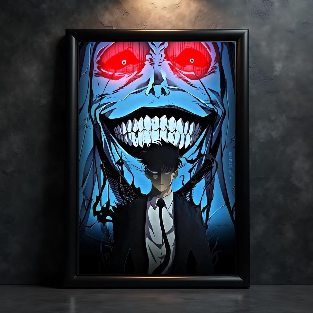 Dark Fantasy Anime Poster | Solo Leveling Shadow Monarch Print