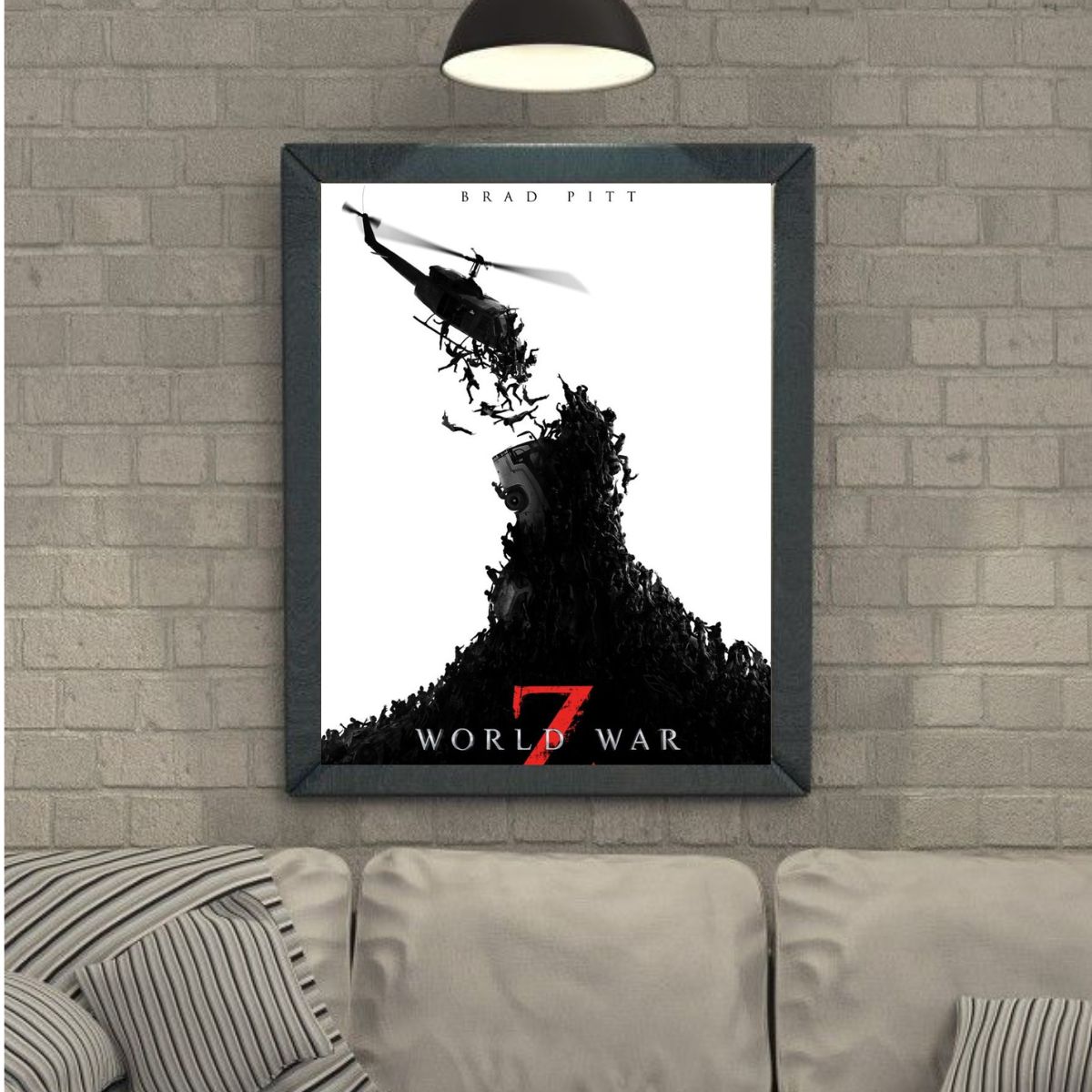 World War Z Poster | Apocalyptic Zombie Thriller Wall Art Featuring Brad Pitt