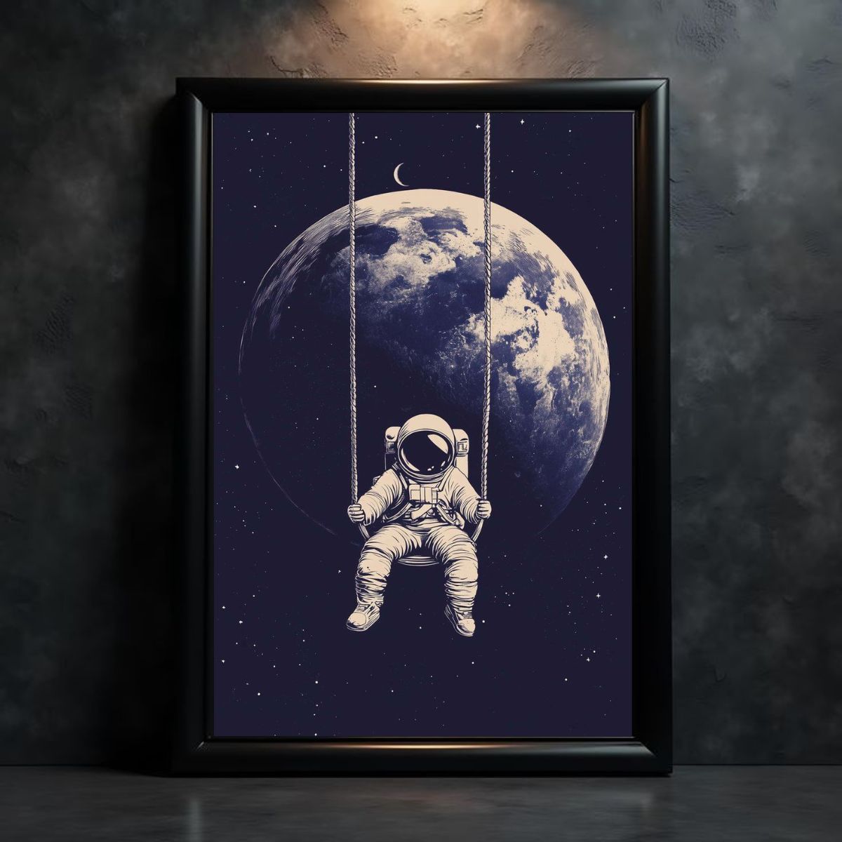 Dreamy Space Wall Art with Earth in Background