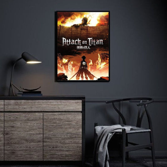 Attack on Titan Poster | Epic Anime Wall Art Featuring Eren Yeager & Titans