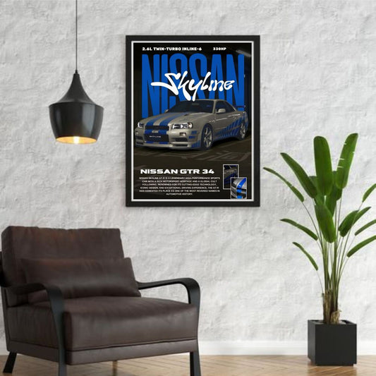 Nissan GTR 34 Skyline | Car poster