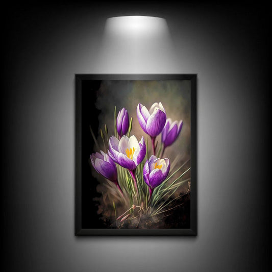 Crocus Flower Poster | Floral Wall Art Poster | Elegant Flower Print for Home Decor