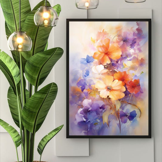 Beautiful Flower Poster | Romantic Flower Art Poster | Elegant Wall Print for Living Room