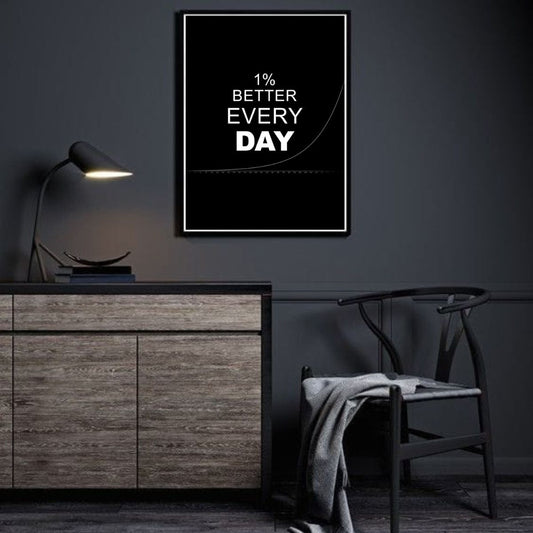 1% Better Every day | Motivational Poster | Office, Gym or Home Decor