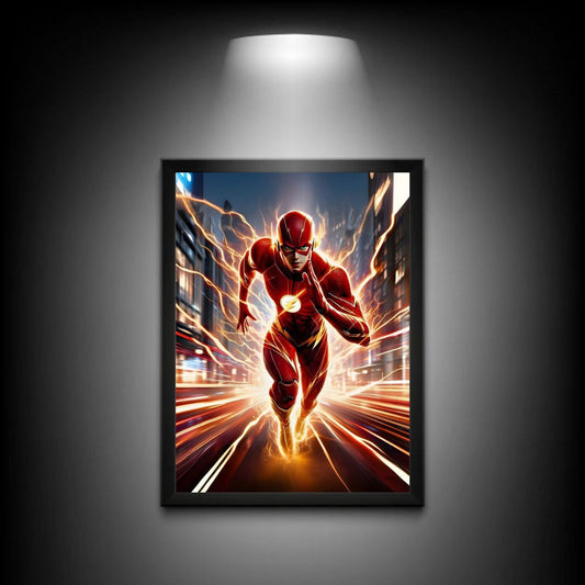 The Flash Poster | Speed Force Superhero Wall Art Featuring Barry Allen