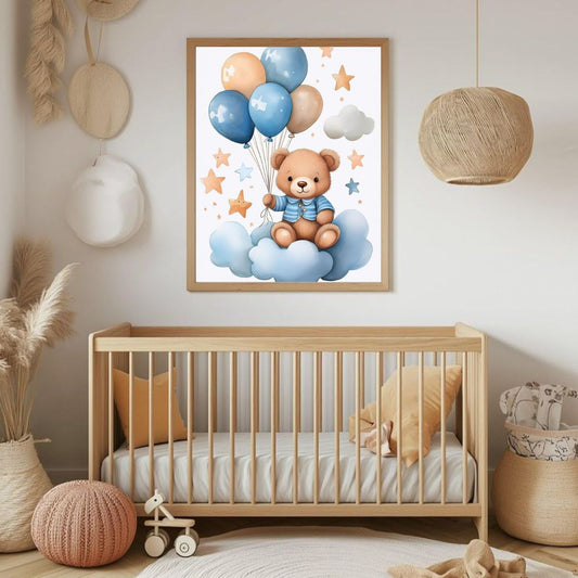 Beautiful Nursery Poster | Teddy Bear Poster for Babies