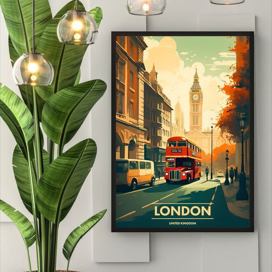 London City Poster | Iconic UK Wall Art Featuring Big Ben & More